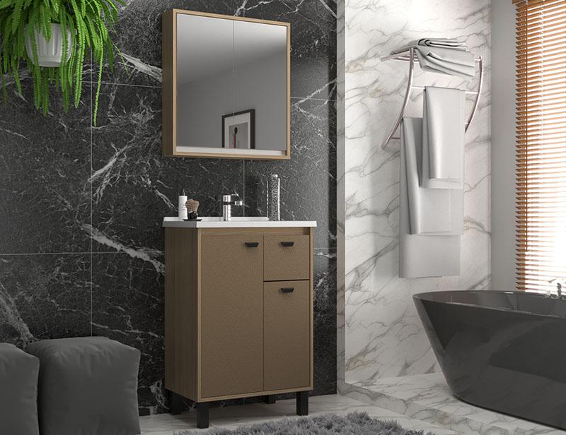 Armário + aéreo com espelho 630